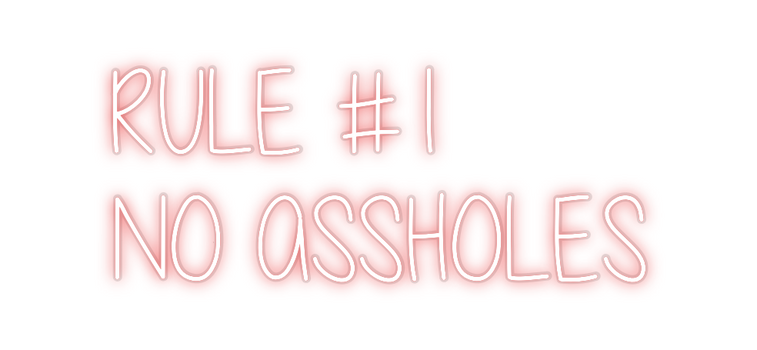 Custom Neon: RULE #1 
NO A...