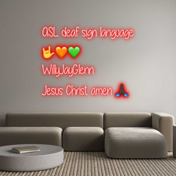 Custom Neon: ASL deaf sign...