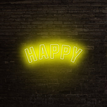 Happy Neon Sign, Neon Sign - myNeon 