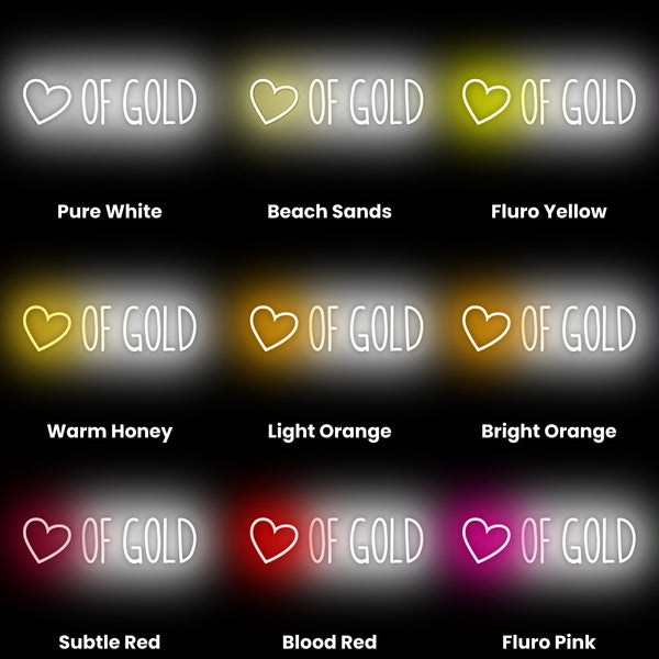 Heart of Gold Neon Sign, Neon Sign - myNeon 