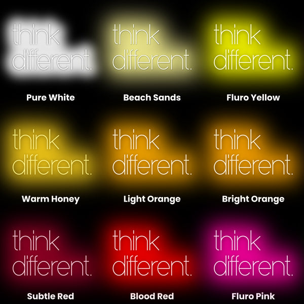 Think Different Neon Sign, Neon Sign - myNeon 