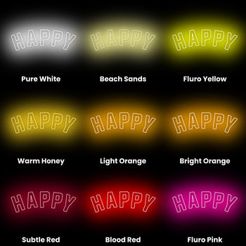 Happy Neon Sign, Neon Sign - myNeon 