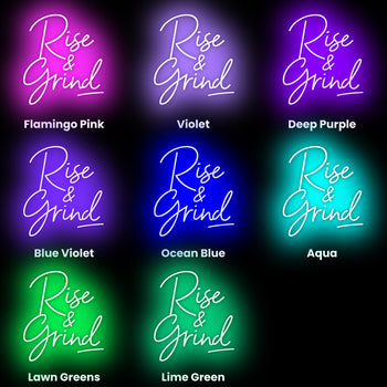 Rise n Grind Neon Sign, Neon Sign - myNeon 