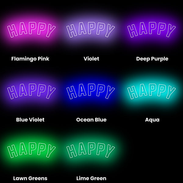 Happy Neon Sign, Neon Sign - myNeon 