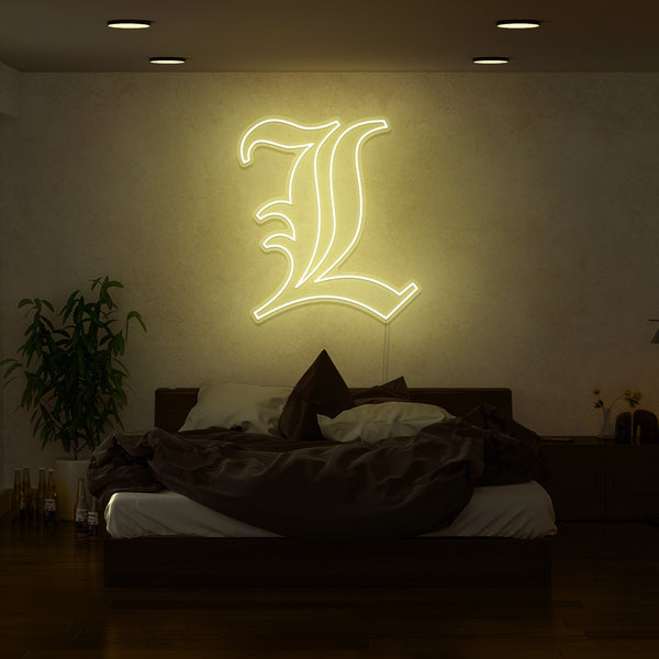 Death Note L Neon Sign