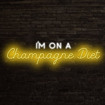 Champagne Diet Neon Sign, Neon Sign - myNeon 