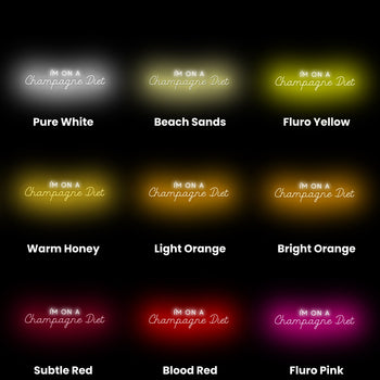 Champagne Diet Neon Sign, Neon Sign - myNeon 