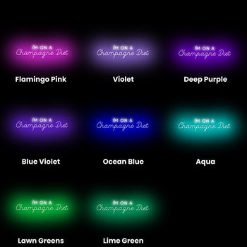 Champagne Diet Neon Sign, Neon Sign - myNeon 