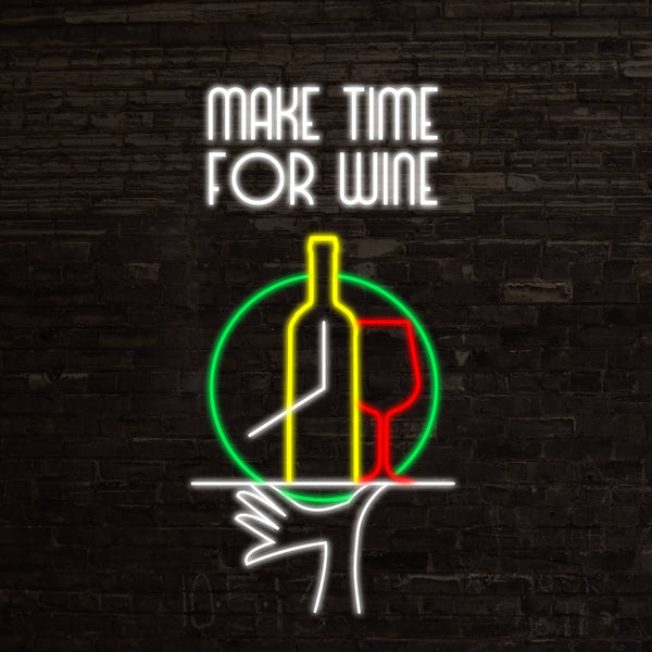 Make Time For Wine Neon Sign, Neon Sign - myNeon 
