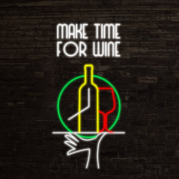 Make Time For Wine Neon Sign, Neon Sign - myNeon 