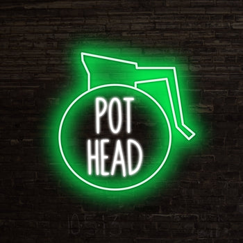 Pot Head Neon Sign, Neon Sign - myNeon 
