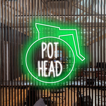 Pot Head Neon Sign, Neon Sign - myNeon 